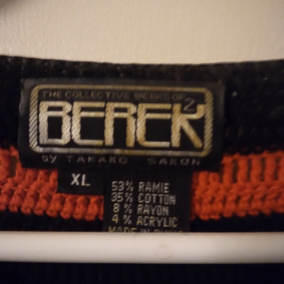 Vintage Berek Beaded Crochet Boho Aztec Cardigan, XL - Picture 13 of 16